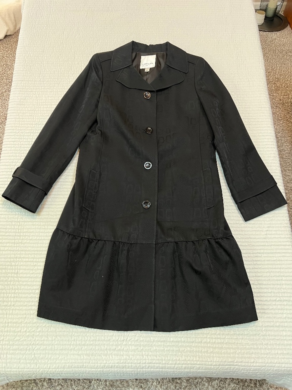 Classiques Entier Nordstrom Black Jacquard Drop-Waist Coat Women’s M